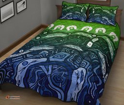 Torres Strait Islands Quilt Bed Set Blue
