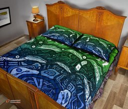 Torres Strait Islands Quilt Bed Set Blue