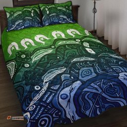 Torres Strait Islands Quilt Bed Set Blue
