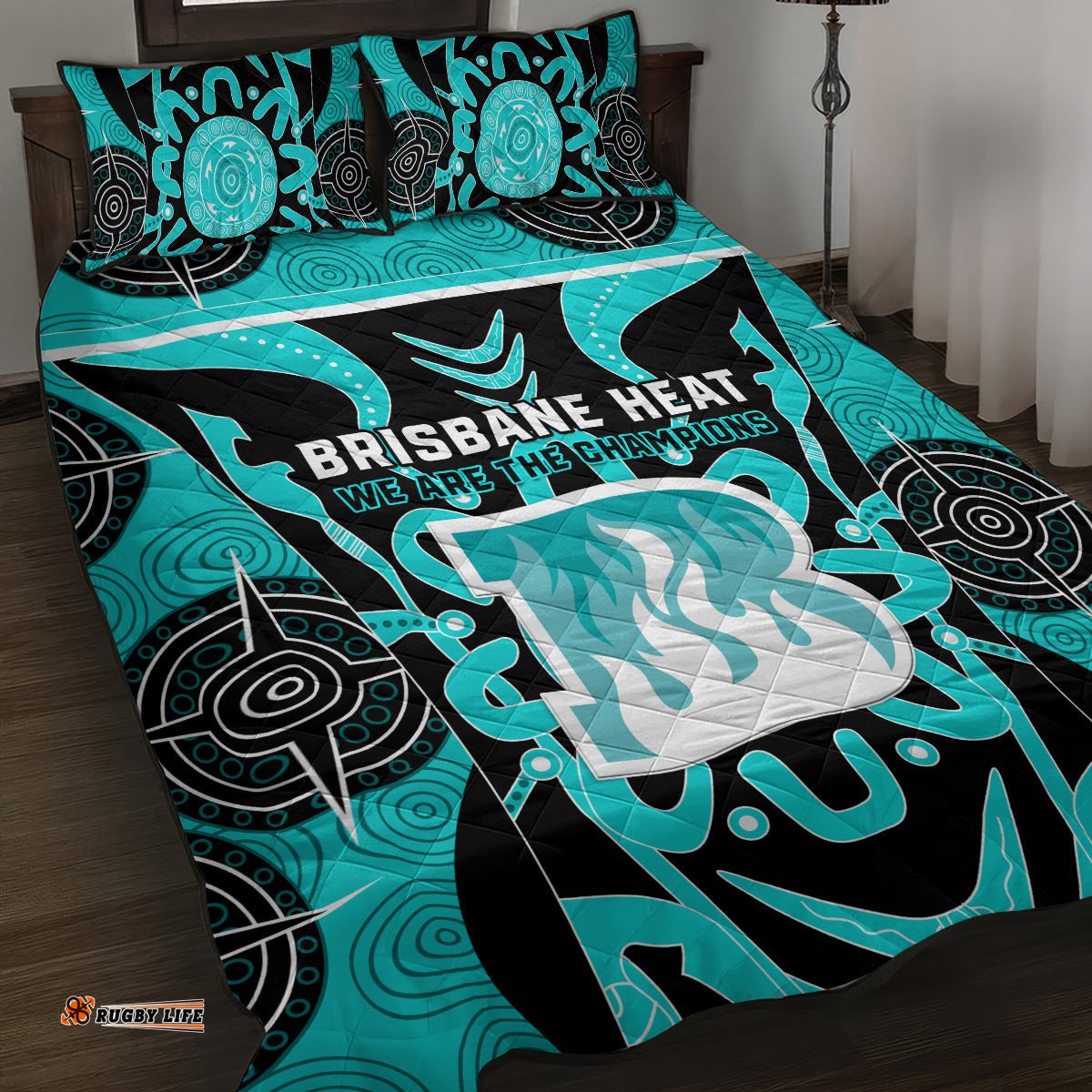 Brisbane Heat Quilt Bed Set We Are The Champions Aboriginal Art