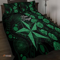 Stars Cricket Never Forget Custom Quilt Bed Set ANZAC Day with Poppy Aboriginal