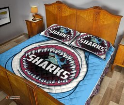 sharks rugby quilt bed set cronulla sutherland