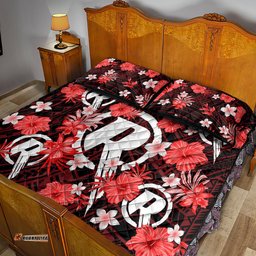 Australian Renegades Cricket Quilt Bed Set Baeuty Pacific Hibiscus and Polynesian Pattern