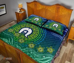 Torres Strait Islanders Quilt Bed Set Aboriginal Turtle