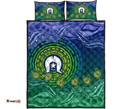 Torres Strait Islanders Quilt Bed Set Aboriginal Turtle