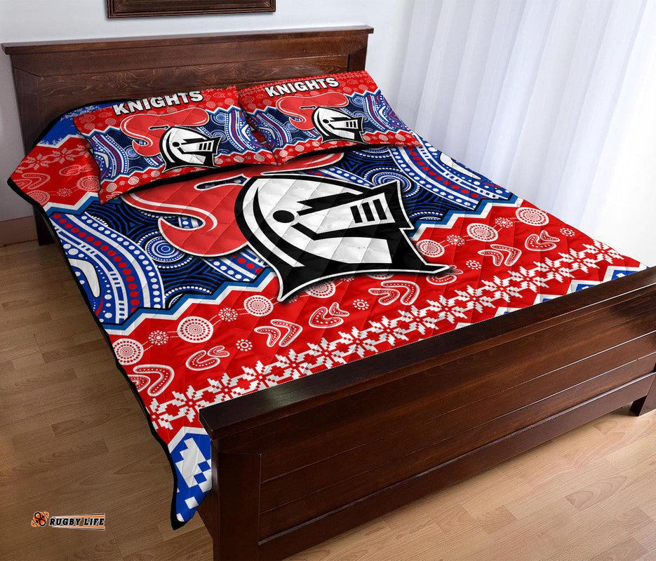 Knights Aboriginal Rugby Novocastrians Christmas Vibe Quilt Bed Set