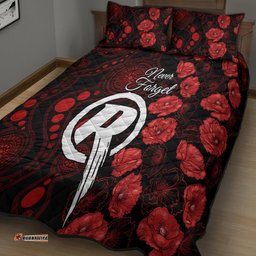Renegades Cricket Never Forget Custom Quilt Bed Set ANZAC Day with Poppy Aboriginal