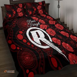 Renegades Cricket Never Forget Custom Quilt Bed Set ANZAC Day with Poppy Aboriginal
