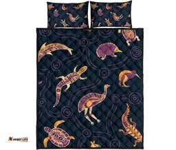 Quilt Bed Set Indigenous Animals Patterns