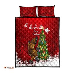 Australia Christmas Quilt Bed Set Aussie Platypus Xmas Vibes