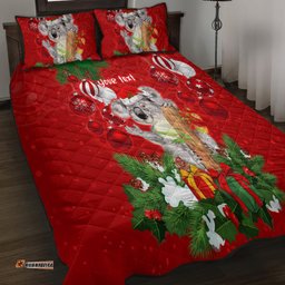 Personalised Koala Lover Quilt Bed Set Australia Koalaty Merry Christmas Aboriginal