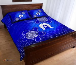 Torres Strait Islanders Quilt Bed Set Torres Symbol With Turtle