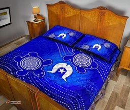 Torres Strait Islanders Quilt Bed Set Torres Symbol With Turtle