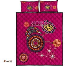 Sydney Quilt Bed Set Sixers Indigenous Magenta