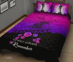Remember ANZAC New Zealand Quilt Bed Set Pink