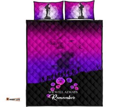 Remember ANZAC New Zealand Quilt Bed Set Pink