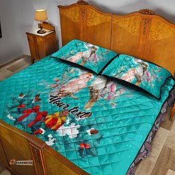 Personalised Kookaburra and Cockatoo Quilt Bed Set Australia Merry Christmas Aboriginal Teal Style