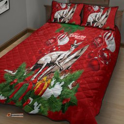 Kangaroo Lover Quilt Bed Set Australia Merry Christmas Aboriginal