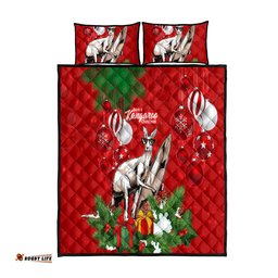 Kangaroo Lover Quilt Bed Set Australia Merry Christmas Aboriginal