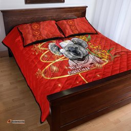 Personalised Australia Koala Christmas Quilt Bed Set Aboriginal Art With Golden Wattle