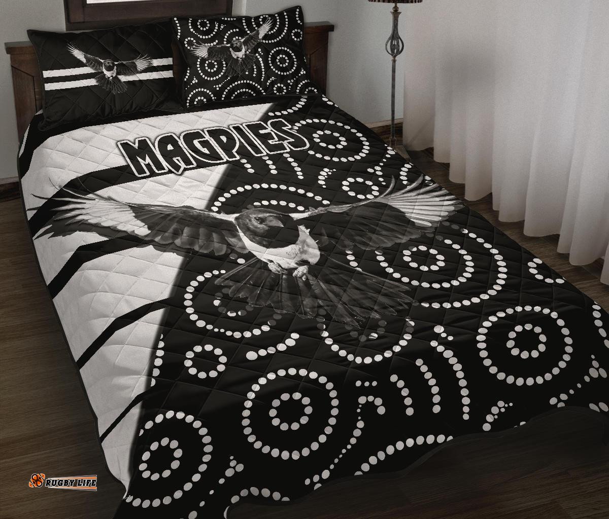 western suburbs magpies quilt bed set simple indigenous