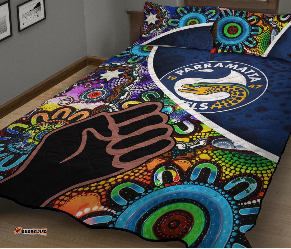 Parramatta Eels Quilt Bed Set Eels Indigenous Aboriginal
