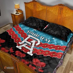 Custom Port Adelaide Power Football Quilt Bed Set ANZAC Lest We Forget