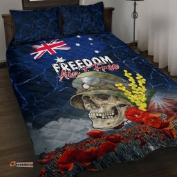australia anzac day quilt bed set freedom aint free