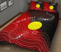 customaboriginal quilt bed set two indigenous lizard