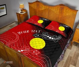 customaboriginal quilt bed set two indigenous lizard