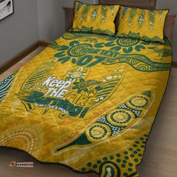 Custom Socceroos NAIDOC Week 2024 Quilt Bed Set Indigenous Burning Fire National Colors