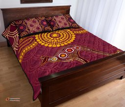 Australia Aboriginal Inspired Quilt Bed Set - Aboriginal Inspired Kangaroo