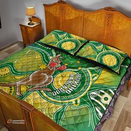 Personalised Australia Boxing Kangaroo Quilt Bed Set Aussie Indigenous Art Mix National Color 05