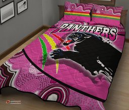 Panthers Rugby Quilt Bed Set Aboriginal Basic Style Pink