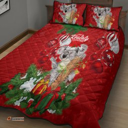 Koala Lover Quilt Bed Set Australia Merry Christmas Aboriginal