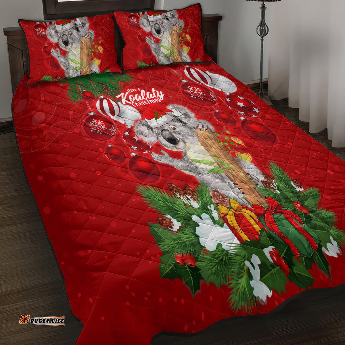 Koala Lover Quilt Bed Set Australia Merry Christmas Aboriginal