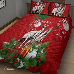 Personalised Kangaroo Lover Quilt Bed Set Australia Merry Christmas Aboriginal