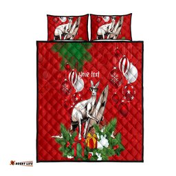 Personalised Kangaroo Lover Quilt Bed Set Australia Merry Christmas Aboriginal