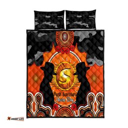 Perth Scorchers ANZAC 2024 Quilt Bed Set Lest We Forget Poppy Mix Camouflage