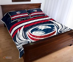 USA Rugby Quilt Bed Set Eagles Simple Style Full Navy