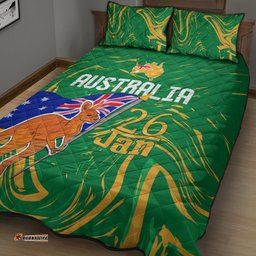 Proud To Be Australia Day Quilt Bed Set Kangaroo with National Color