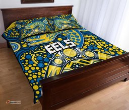 Parramatta Eels Rugby Quilt Bed Set Boomerang Indigenous Dots