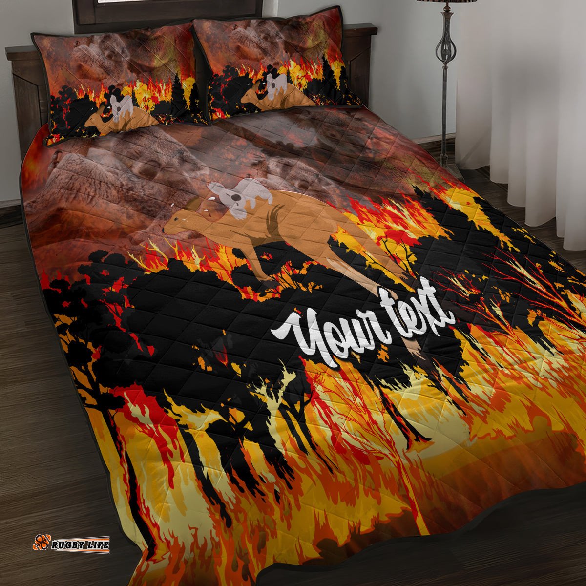 Personalised Save Wildlife Australia Quilt Bed Set Bushfire Awareness