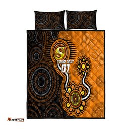 Custom Scorchers Cricket Indigenous Quilt Bed Set Champions Fire Up