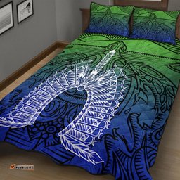 Torres Strait Islanders Quilt Bed Set Turtle and Dhari Mask