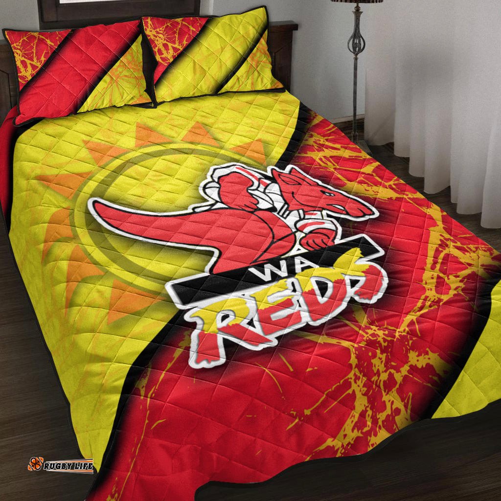 Western Reds Quilt Bed Set Kangaroos