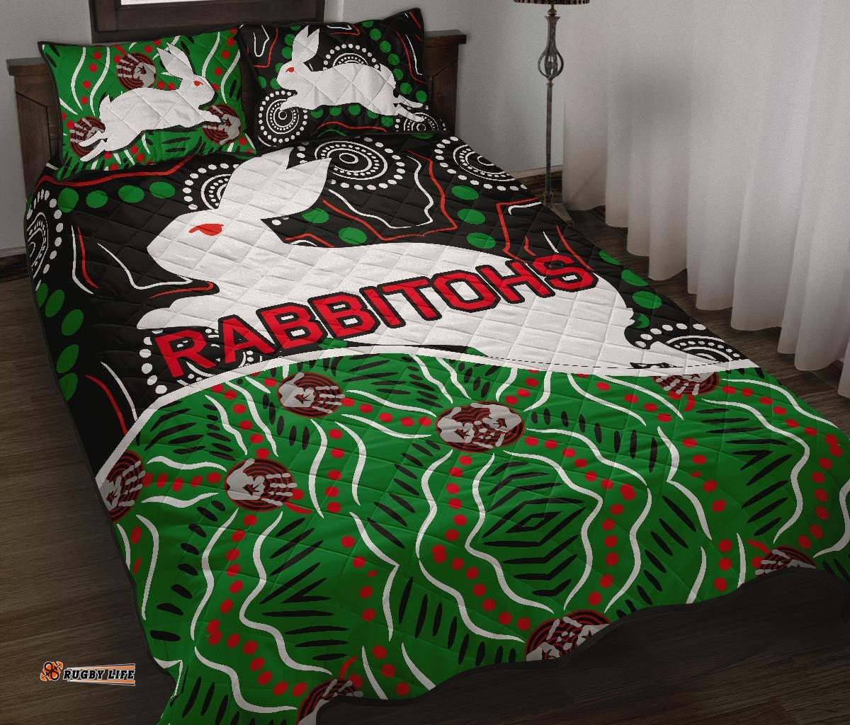 Rabbitohs Quilt Bed Set Aboriginal