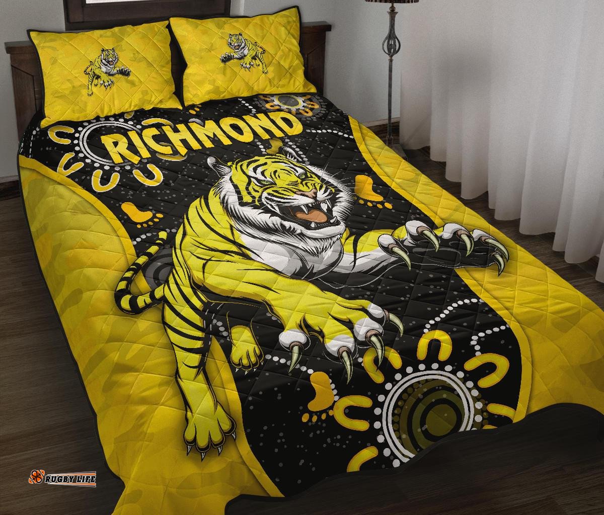 richmond football quilt bed set tigers anzac day unique indigenous 06