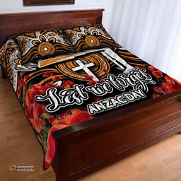 Wests Tigers Quilt Bed Set ANZAC Day Poppy Flowers With Aboriginal