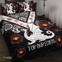 Australia Illawarra and St George Naidoc Quilt Bed Set Custom For Our Elders Boomerangs Quilt Bed Set